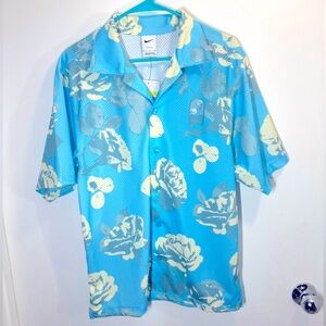 Nike Men's 'City of Roses' Full Button Floral Shirt FJ1650-499 -NWT
